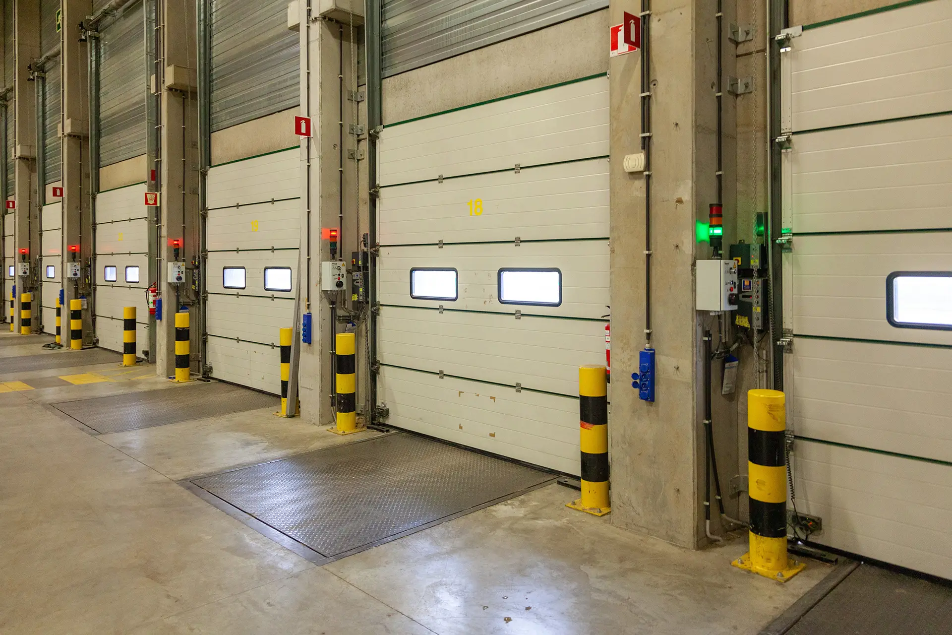 white side-by-side steel doors